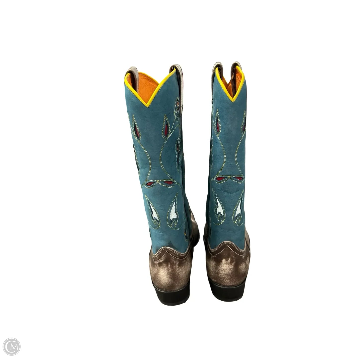 Boots Designer By Frye In Blue & Brown, Size: 8