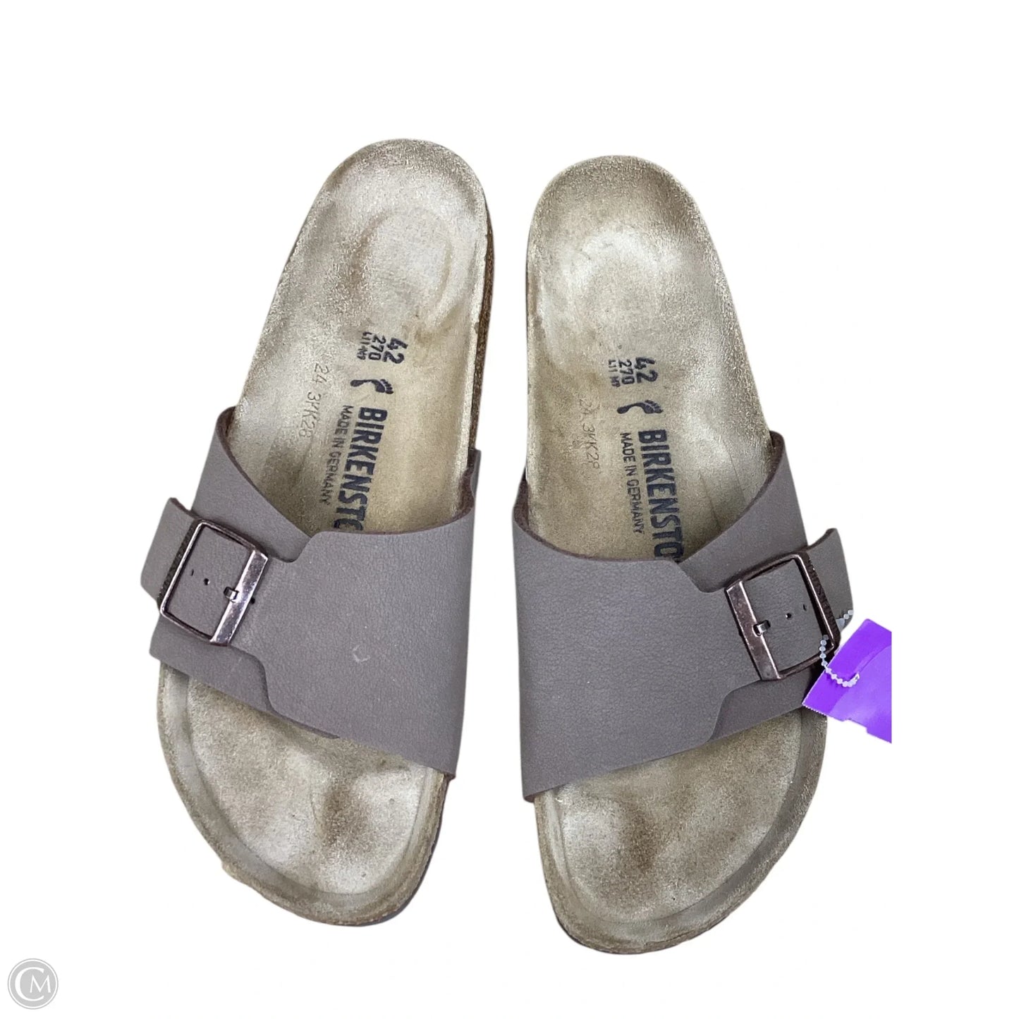 Sandals Flats By Birkenstock In Brown, Size: 11
