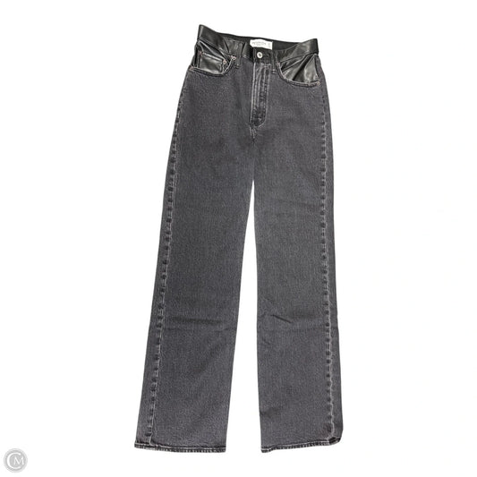 Jeans Straight By Abercrombie And Fitch In Black Denim, Size: 0