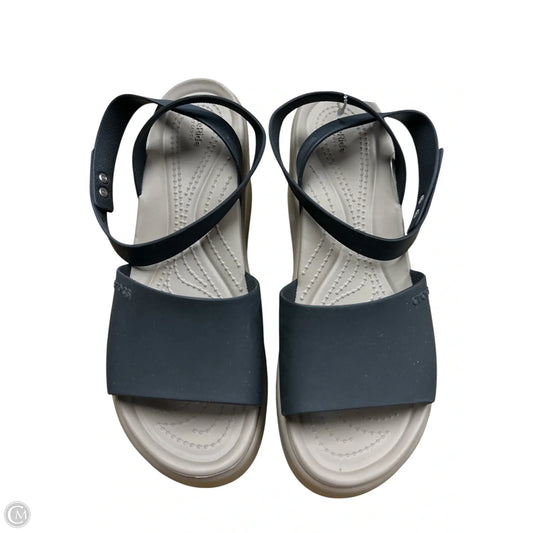 Sandals Heels Block By Crocs In Black, Size: 9