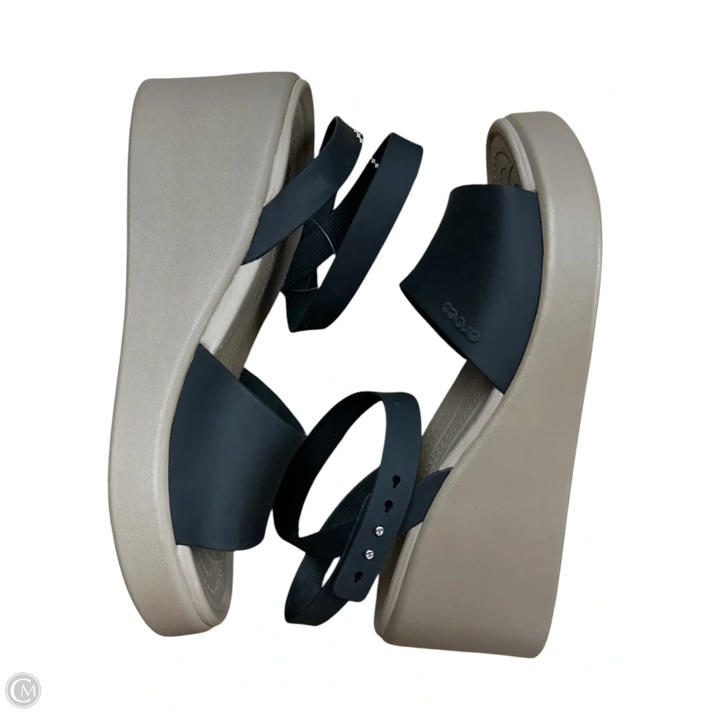 Sandals Heels Block By Crocs In Black, Size: 9