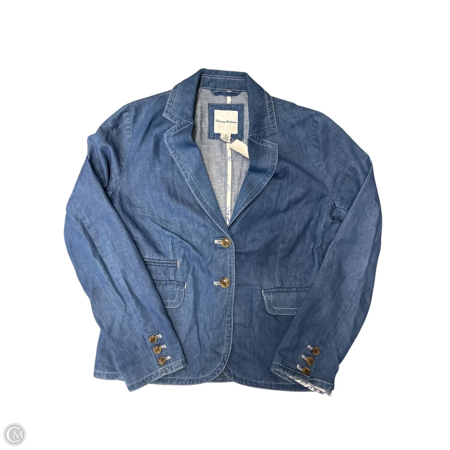 Blazer By Tommy Bahama In Blue Denim, Size: 4
