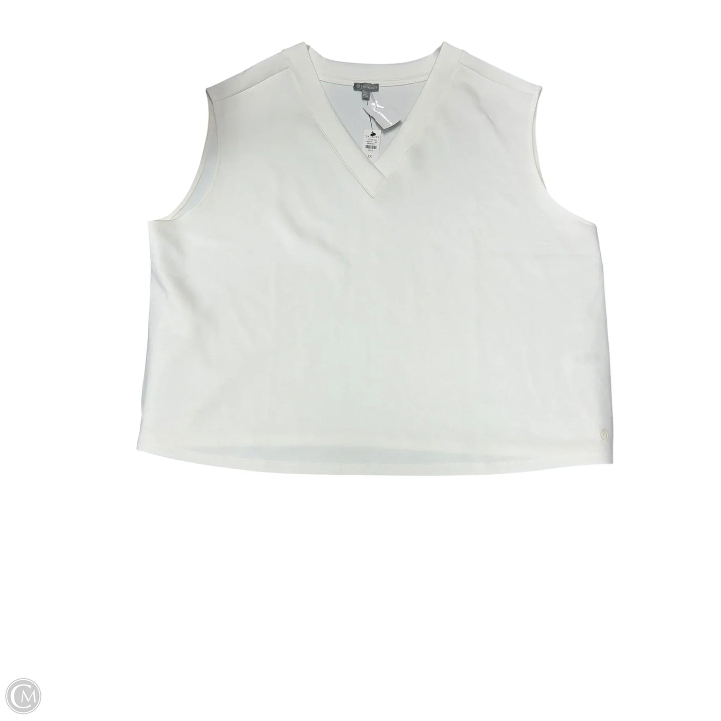 Top Sleeveless By Talbots In White, Size: 2x