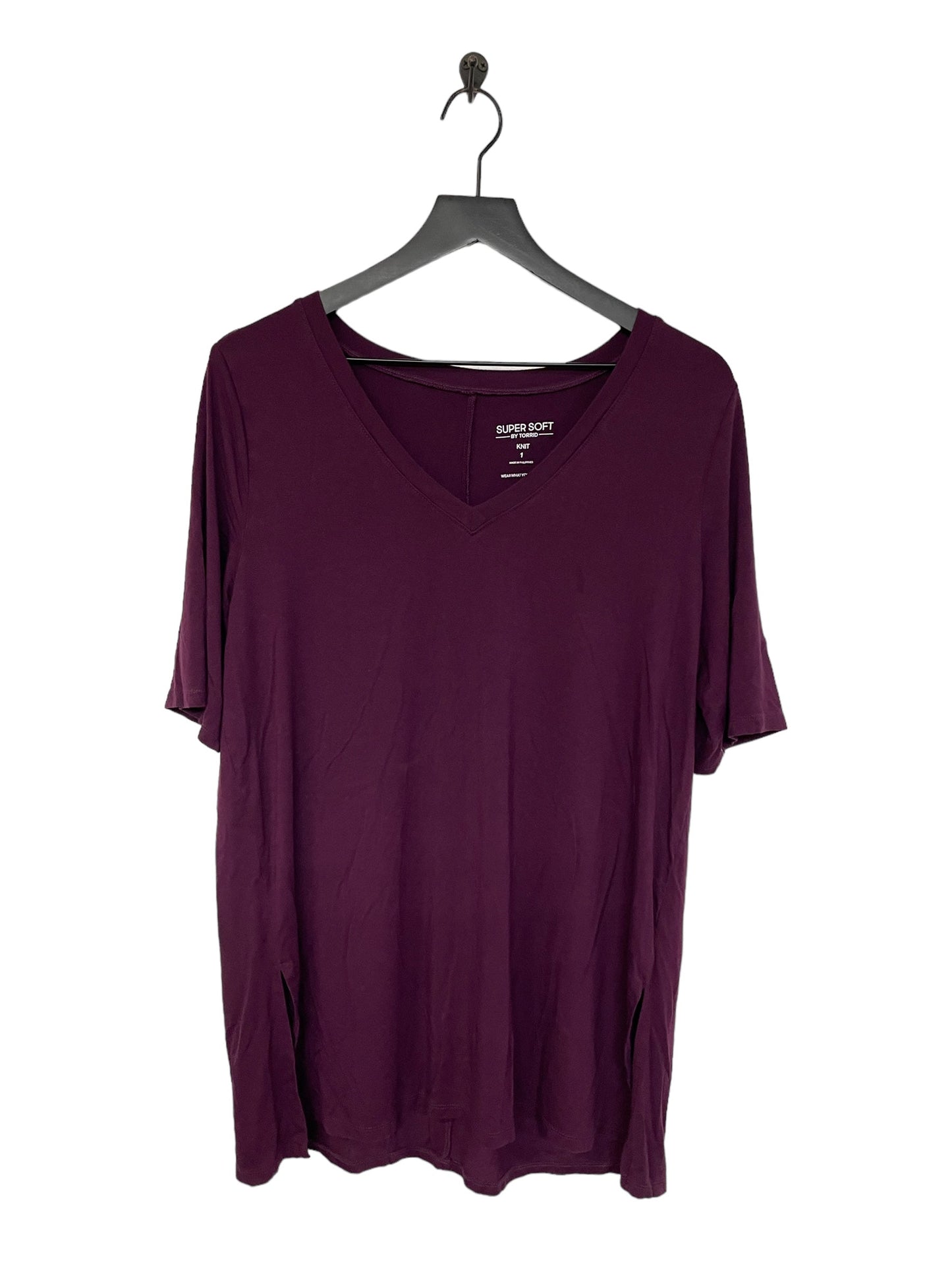 Purple Top Short Sleeve Basic Torrid, Size 1x