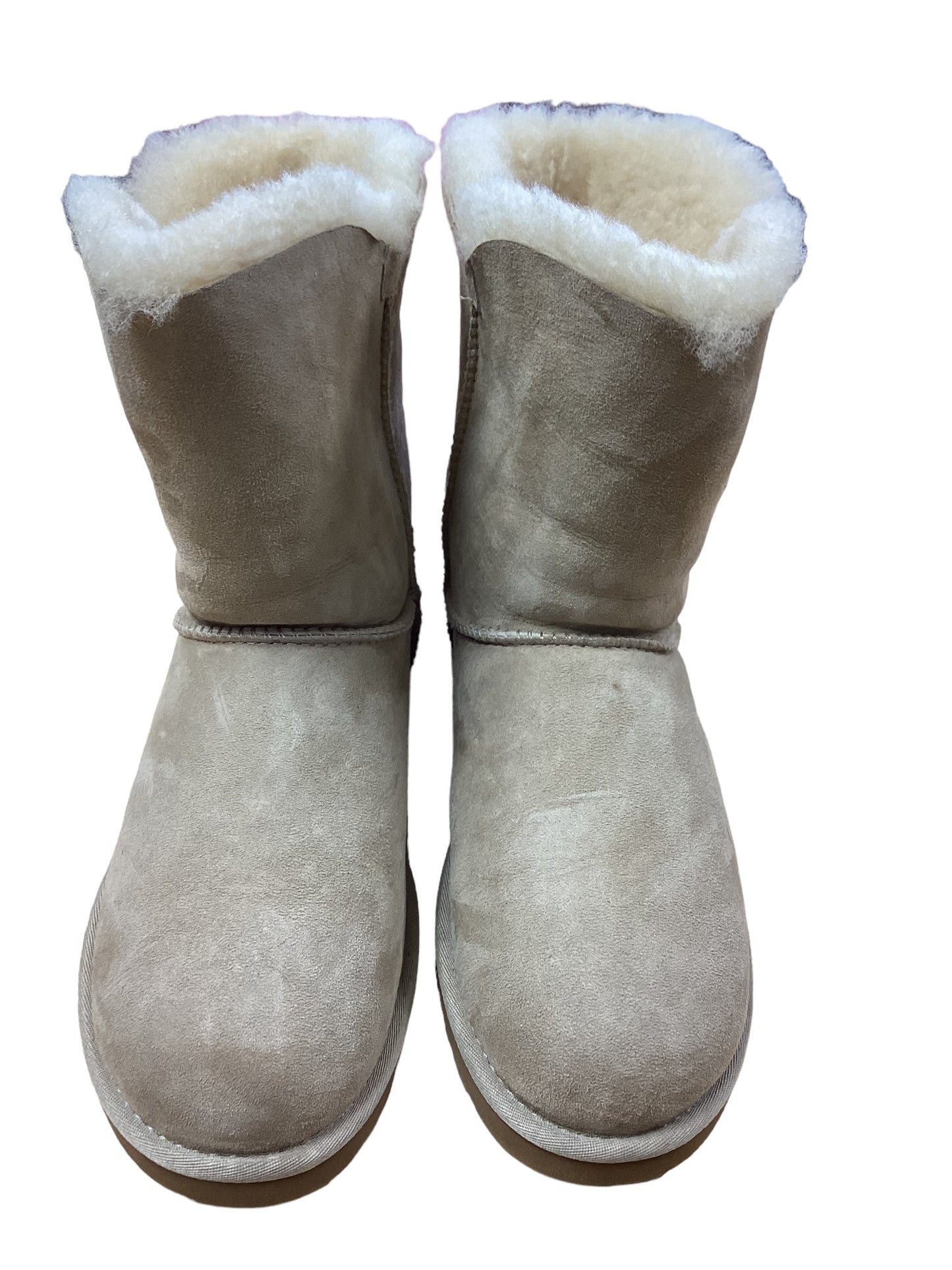 Beige Boots Ankle Flats Ugg, Size 10