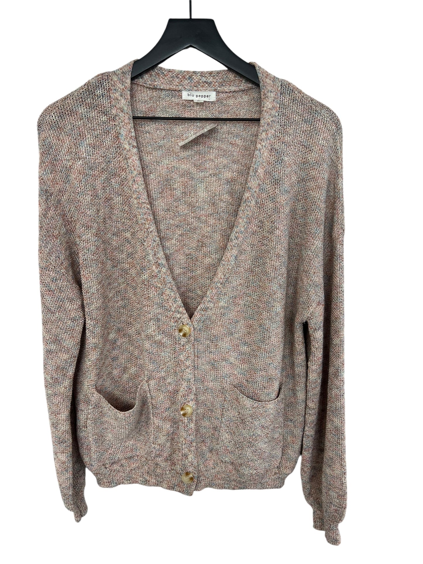 Sweater Cardigan By Blu Pepper In Multi-colored, Size: M