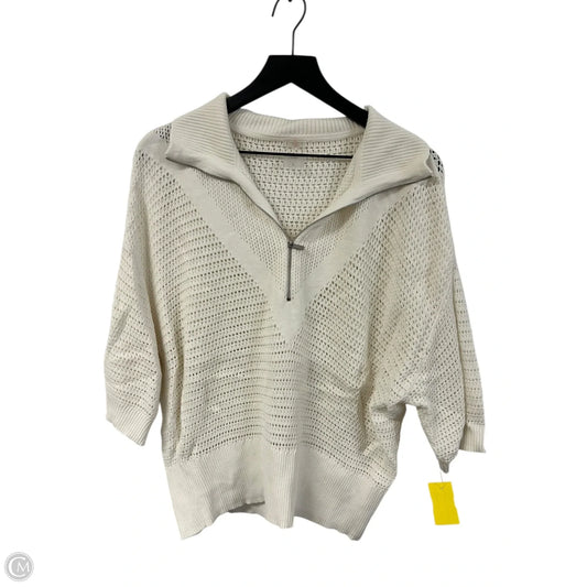 Sweater Short Sleeve By Calia In White, Size: L