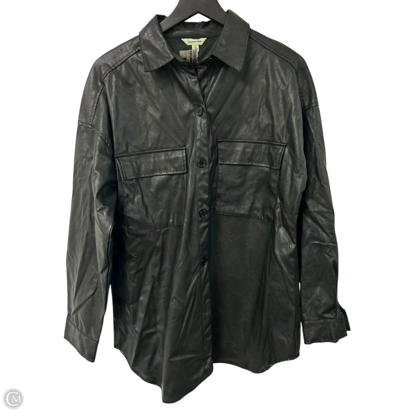 Jacket Shirt By Max Studio In Black, Size: L
