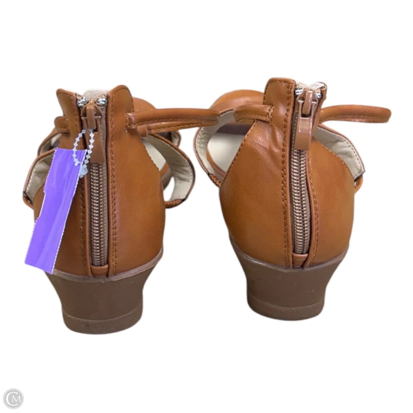 Sandals Heels Wedge By Clothes Mentor In Tan, Size: 9
