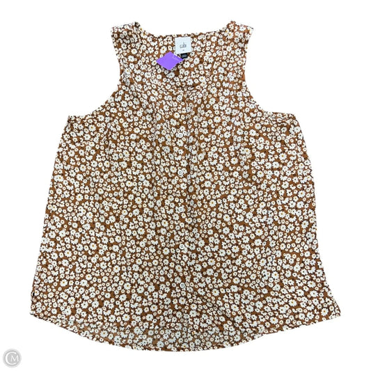 Top Sleeveless By Cabi In Floral Print, Size: M