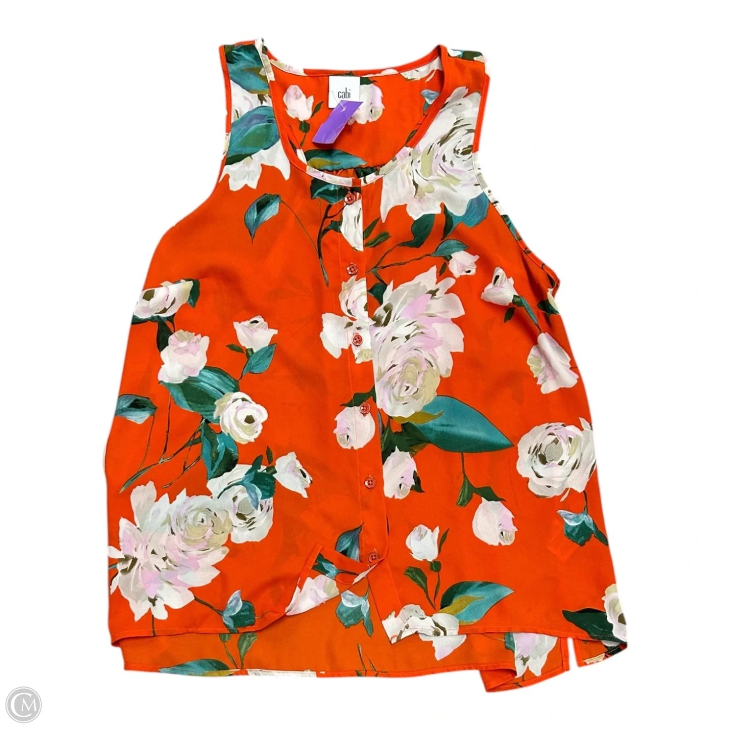 Top Sleeveless By Cabi In Floral Print, Size: M