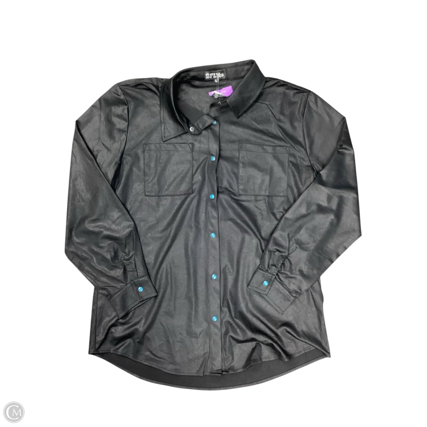 Top Long Sleeve By Cmc In Black, Size: L