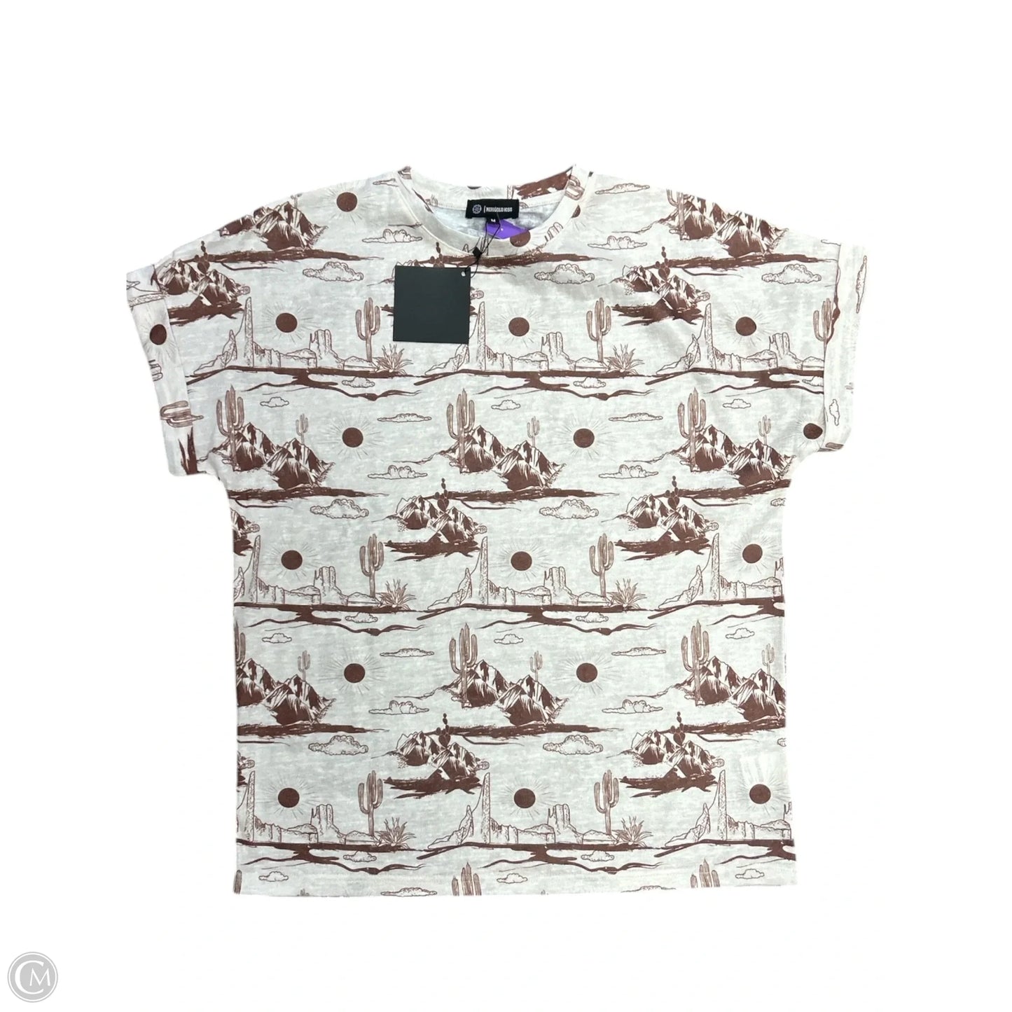 Top Short Sleeve By Clothes Mentor In Brown & Tan, Size: M