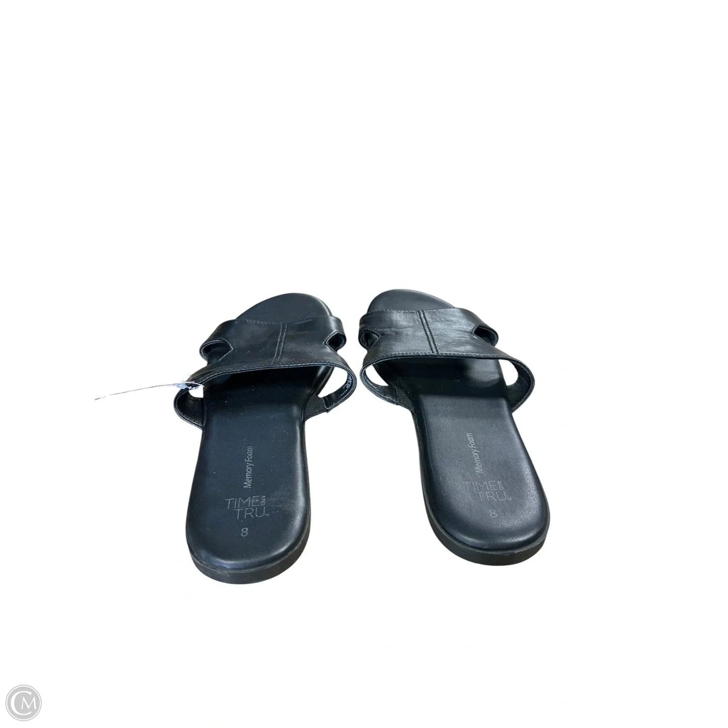 Sandals Flats By Time And Tru In Black, Size: 8