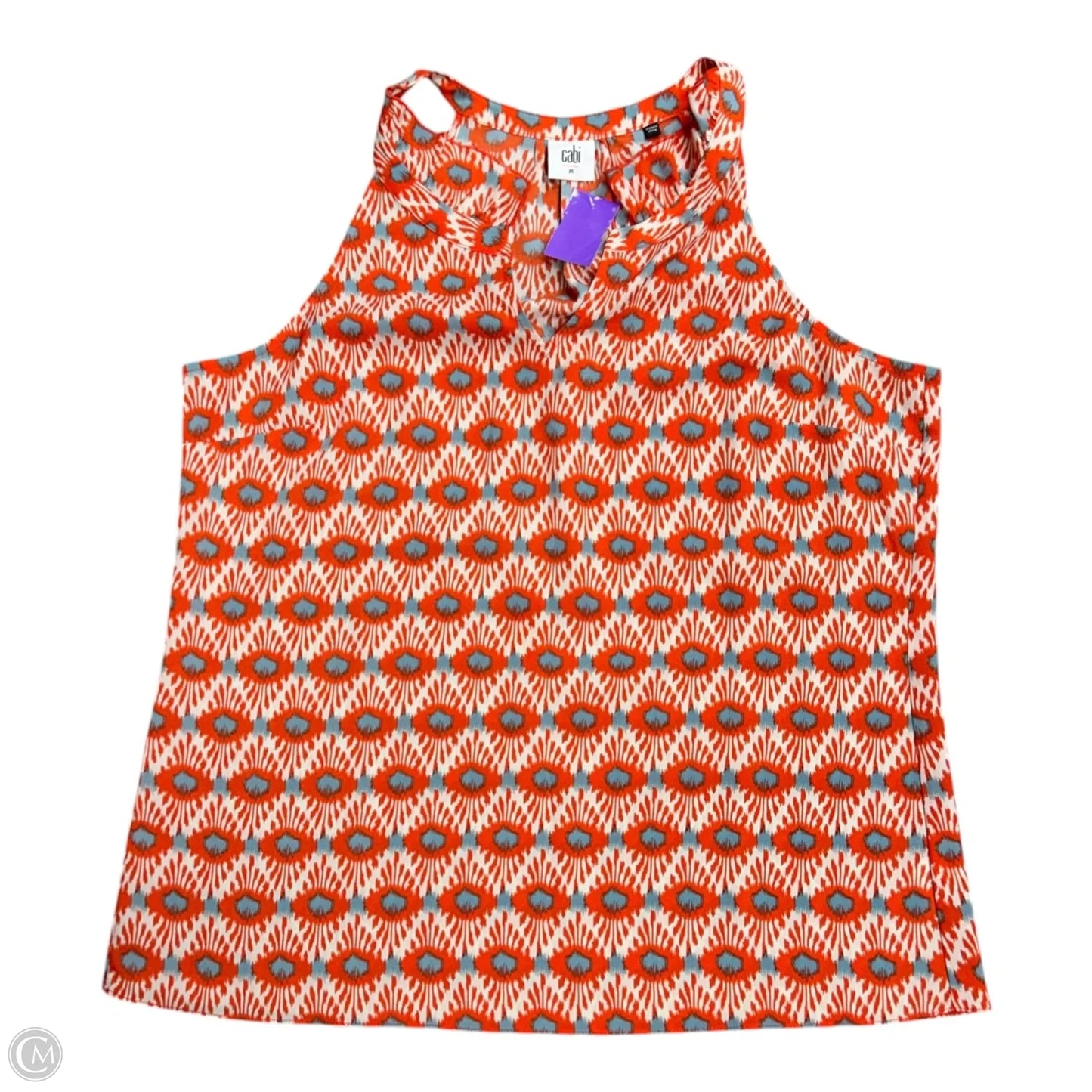 Top Sleeveless By Cabi In Blue & Orange, Size: M