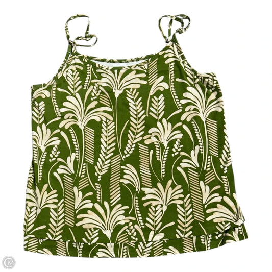Top Sleeveless By Cabi In Green & Tan, Size: M