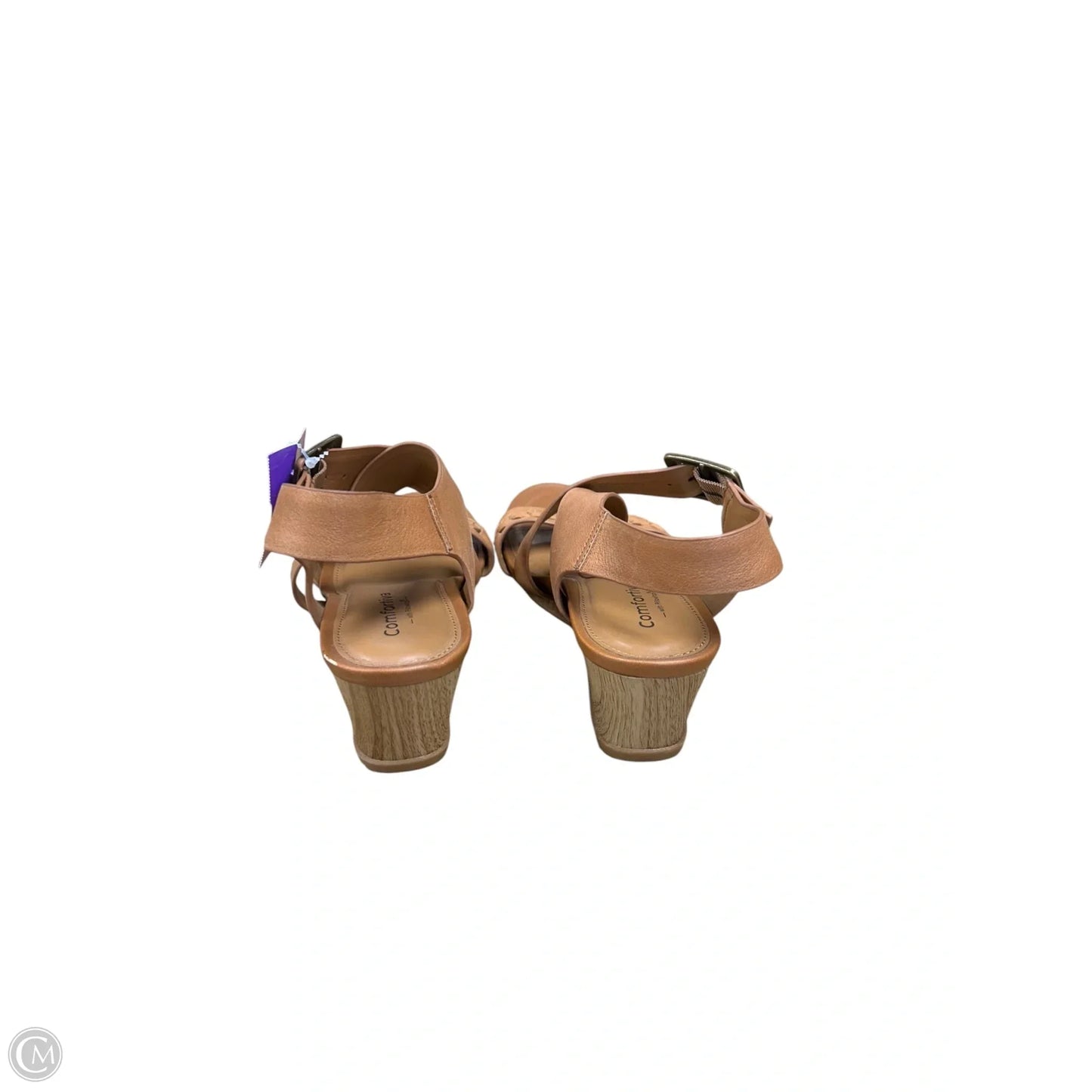 Sandals Heels Wedge By Comfortiva In Tan, Size: 9