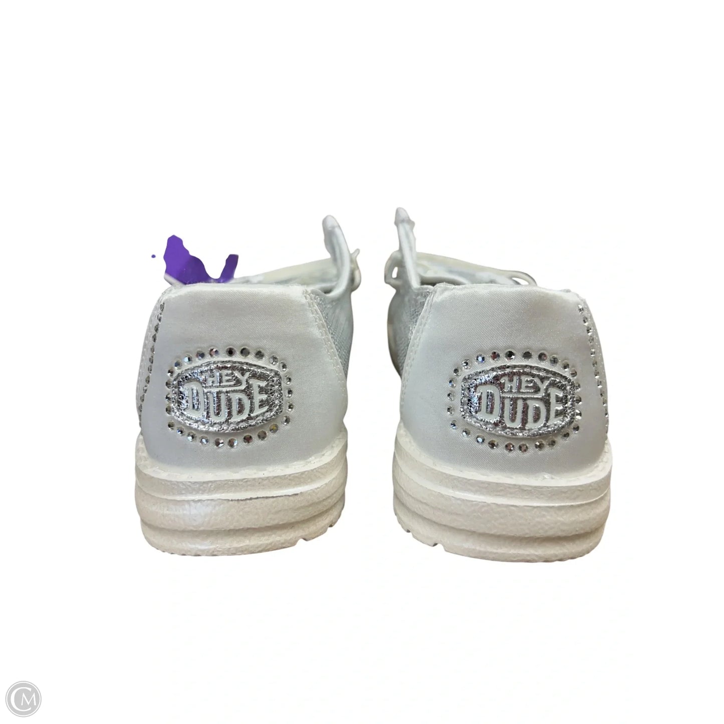 Shoes Flats By Hey Dude In Silver, Size: 7