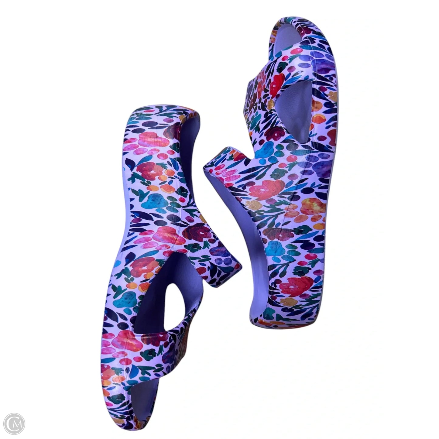 Sandals Flats By Cmf In Floral Print, Size: 7.5