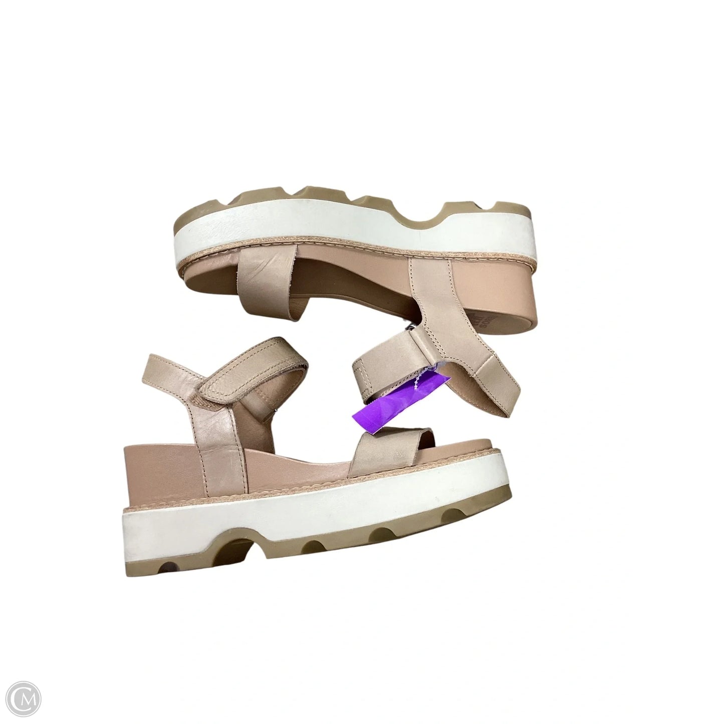 Sandals Heels Wedge By Sorel In Tan, Size: 6.5