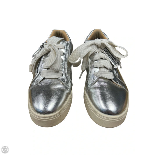 Shoes Sneakers By Clarks In Silver, Size: 6.5