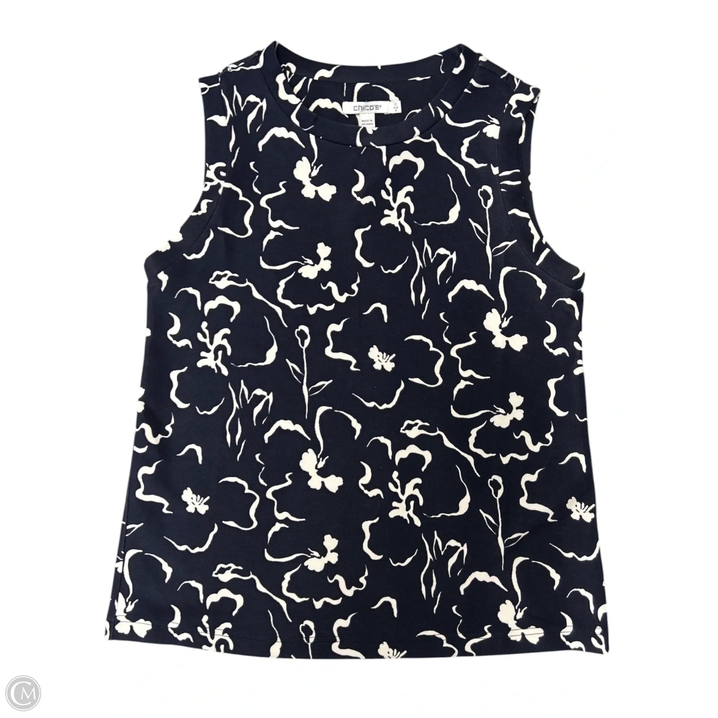 Top Sleeveless By Chicos In Floral Print, Size: S