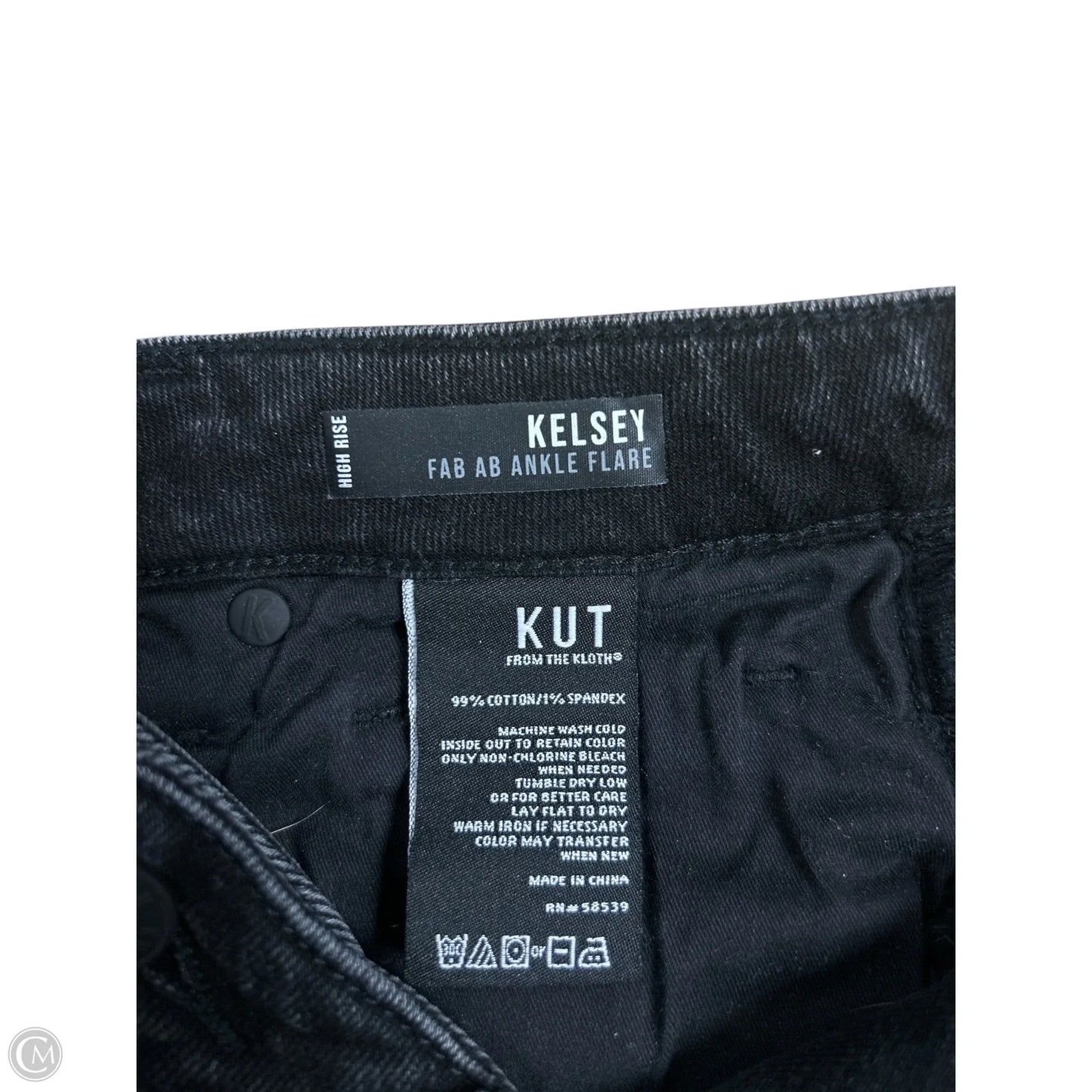 Jeans Flared By Kut In Black Denim, Size: 2
