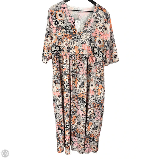 Dress Casual Midi By Clothes Mentor In Floral Print, Size: Xl