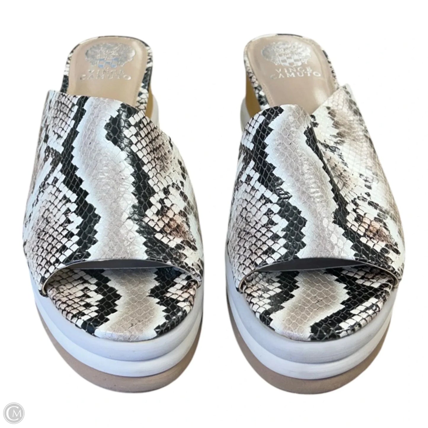 Sandals Heels Platform By Vince Camuto In Snakeskin Print, Size: 10