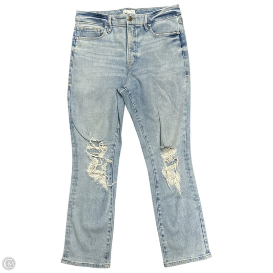 Jeans Straight By Good American In Blue Denim, Size: 8