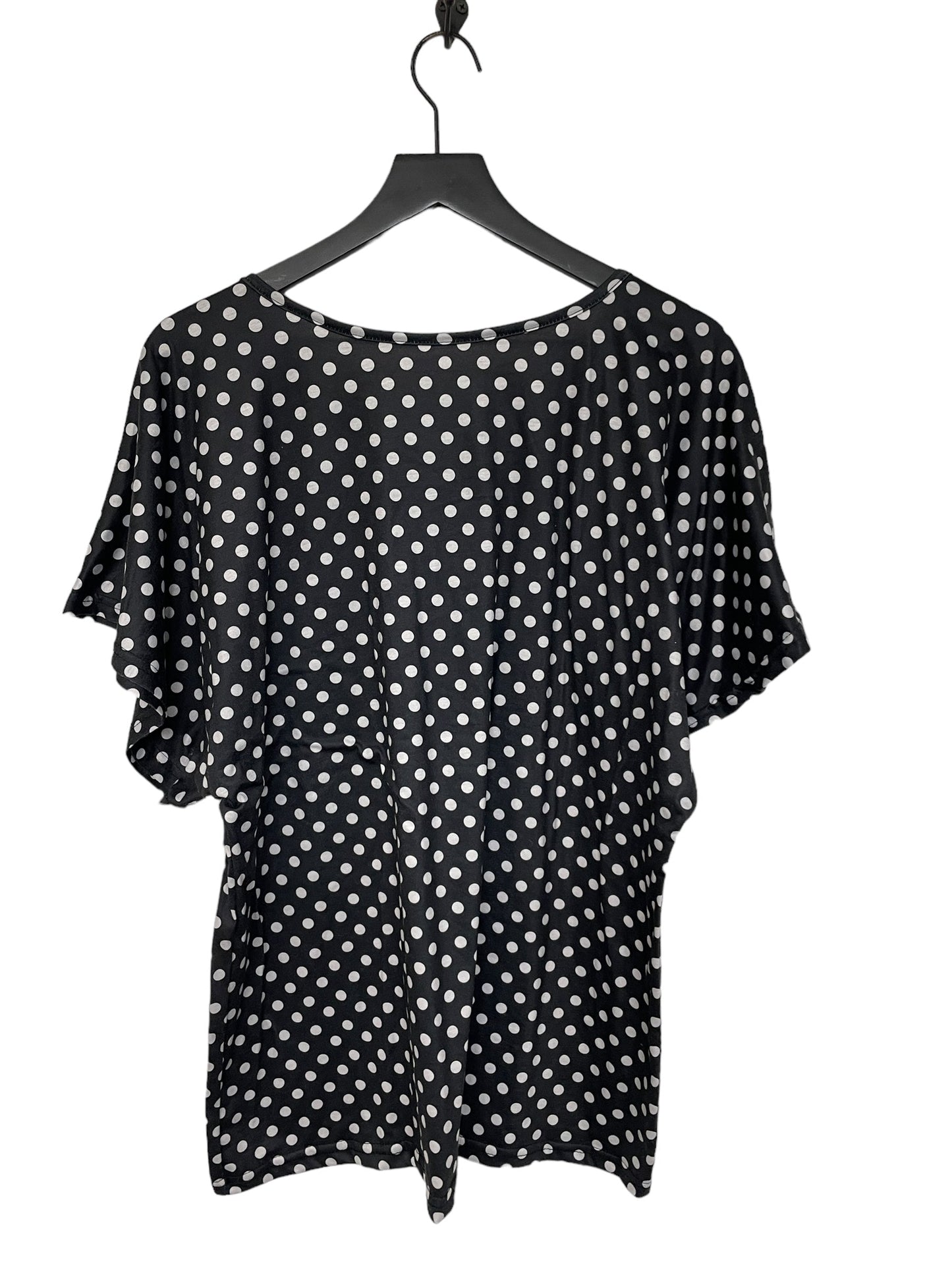 Black & White Top Short Sleeve Basic Cme, Size 2x