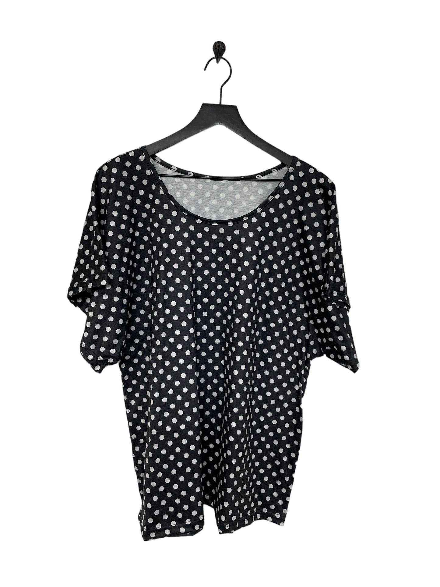 Black & White Top Short Sleeve Basic Cme, Size 2x