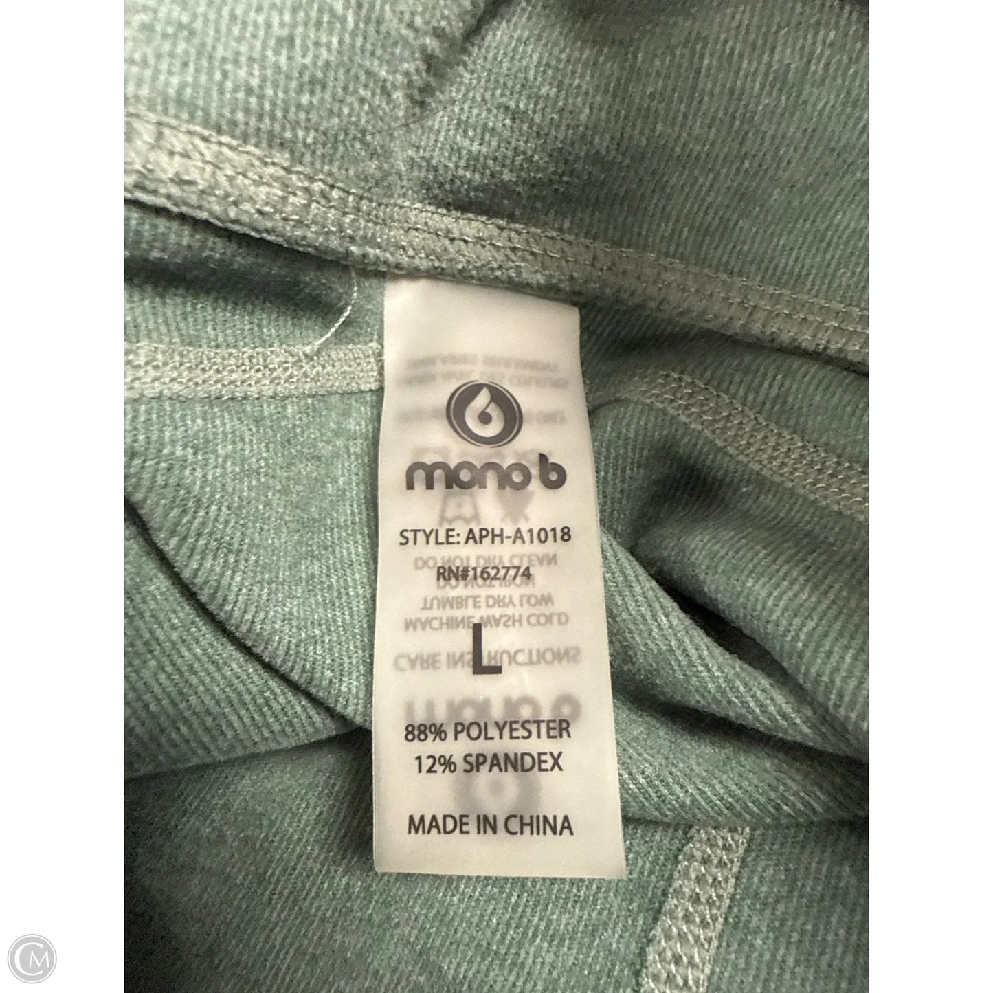 Athletic Leggings By Mono B In Green, Size: L