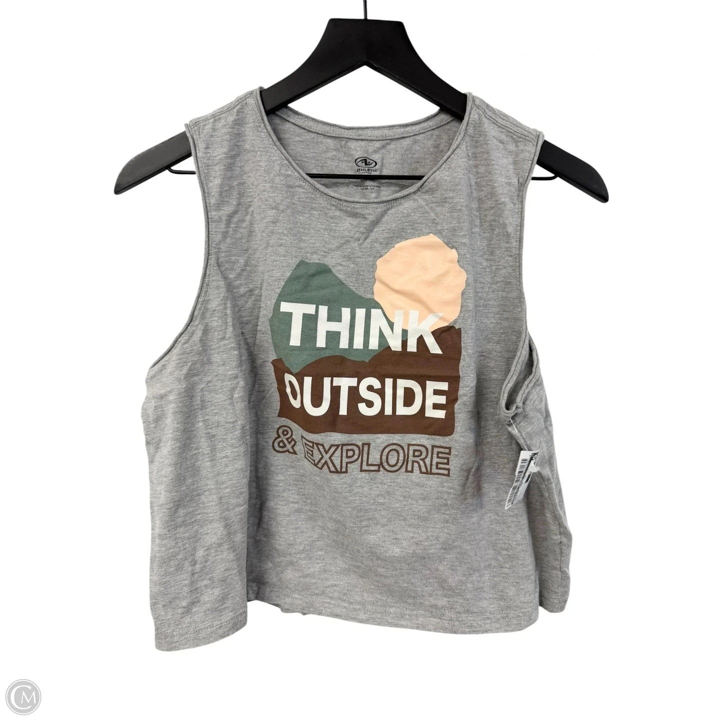 Athletic Tank Top By Athletic Works In Grey, Size: L