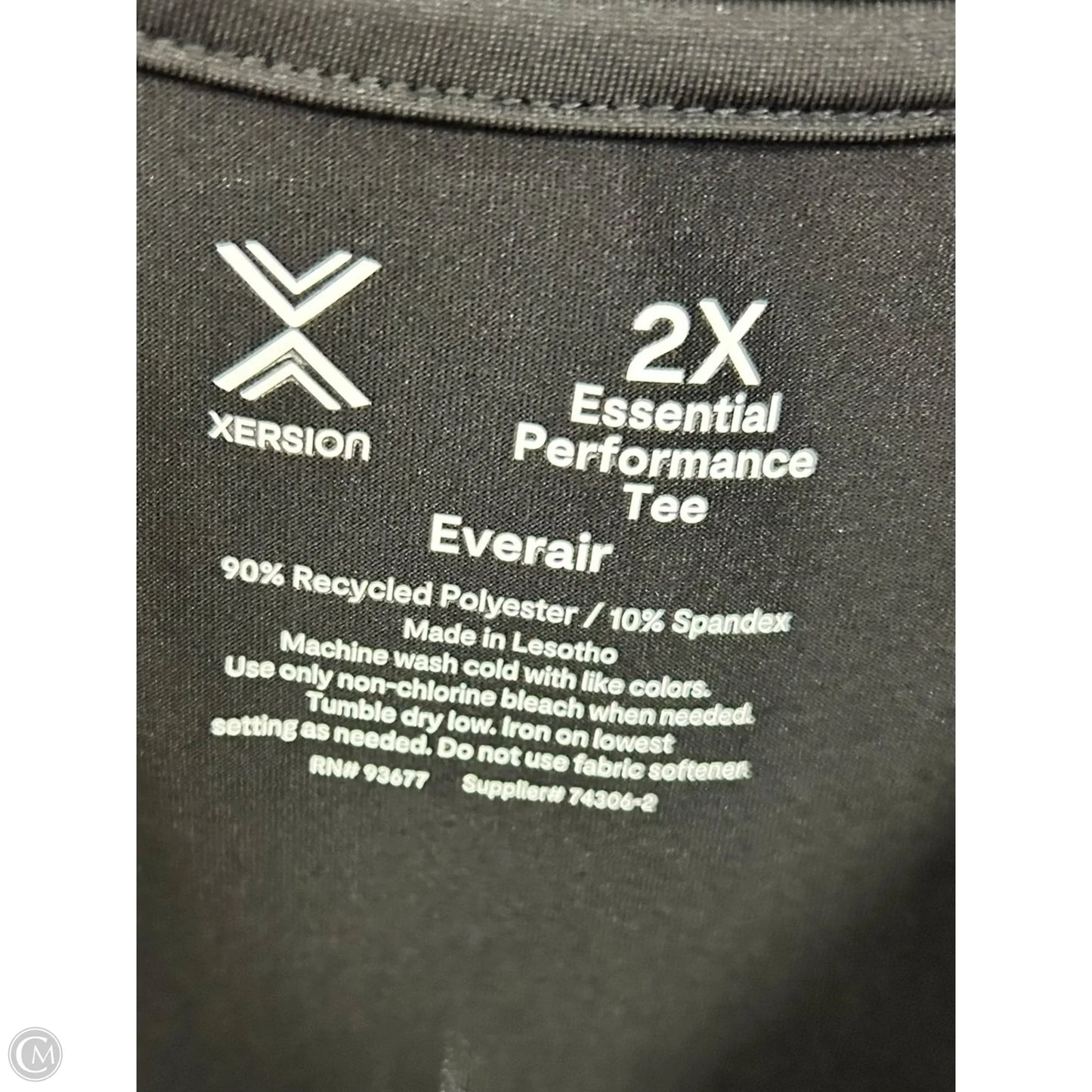 Athletic Top Short Sleeve By Xersion In Black, Size: 2x