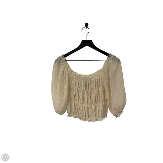 Top Short Sleeve By Hem & Thread In Cream, Size: S