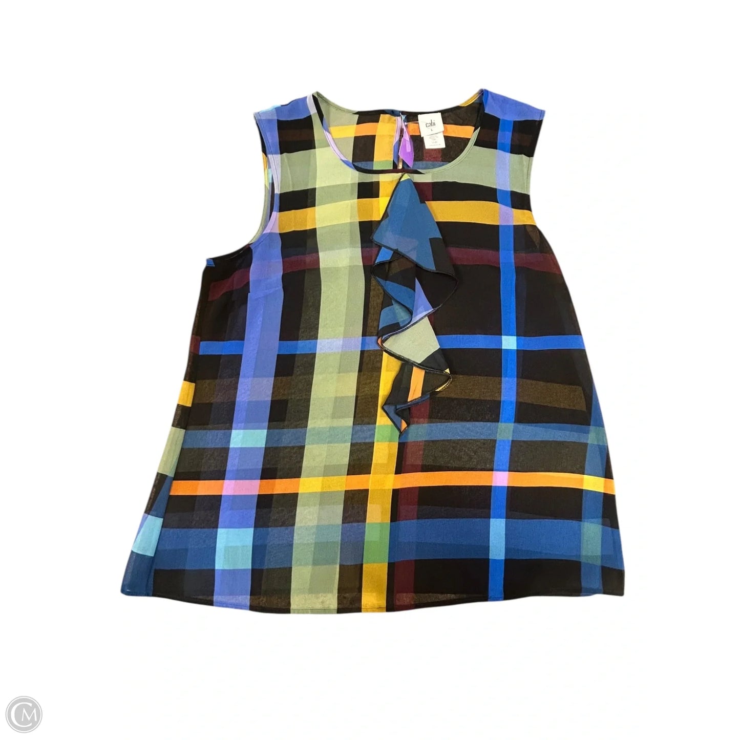 Top Sleeveless By Cabi In Multi-colored, Size: L