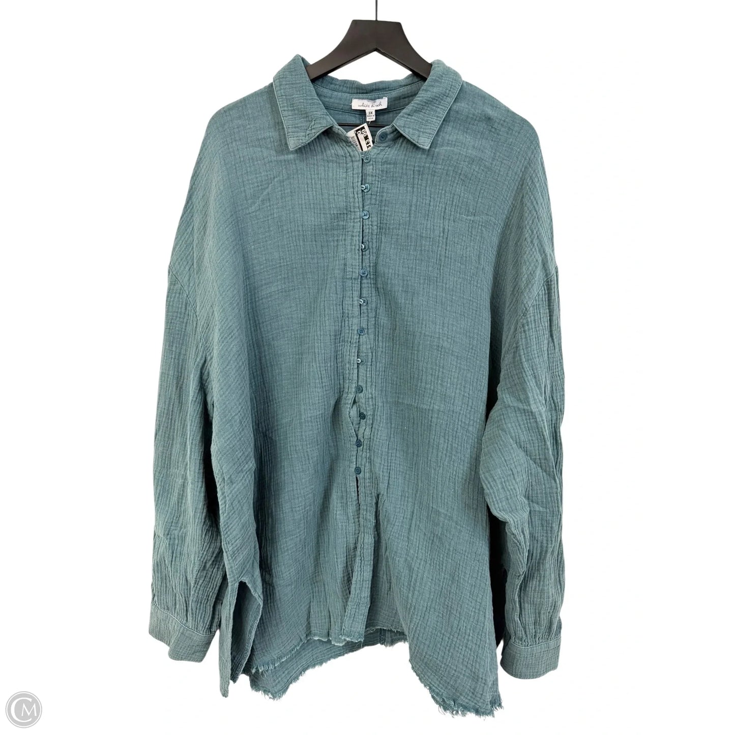 Blouse Long Sleeve By White Birch In Green, Size: 3x