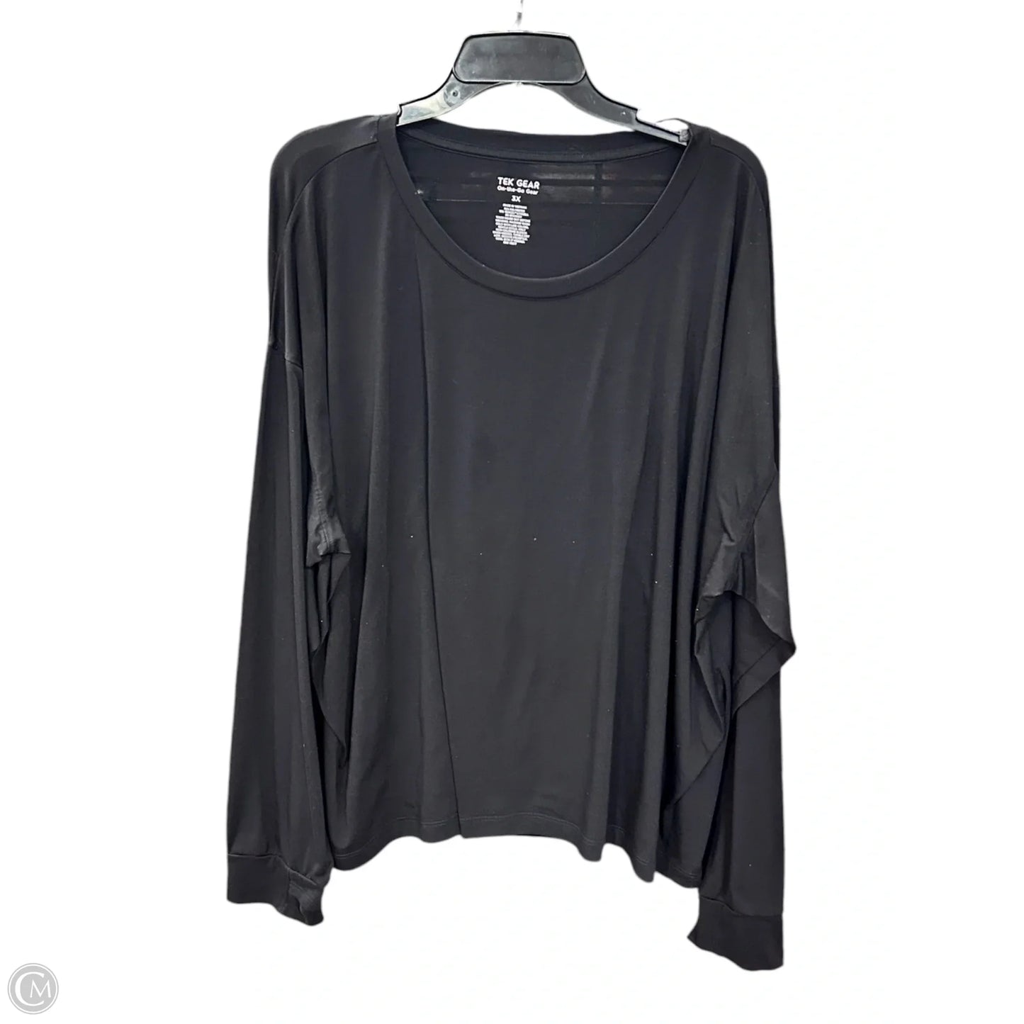 Athletic Top Long Sleeve Crewneck By Tek Gear In Black, Size: 3x