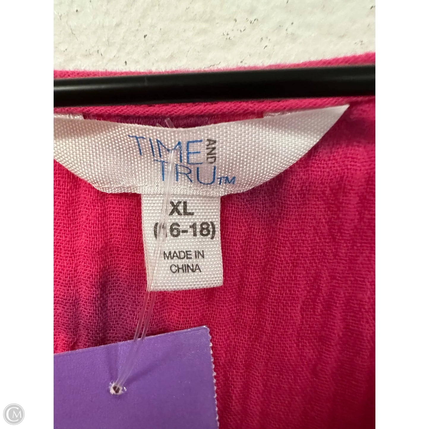 Top Short Sleeve By Time And Tru In Pink & Purple, Size: Xl