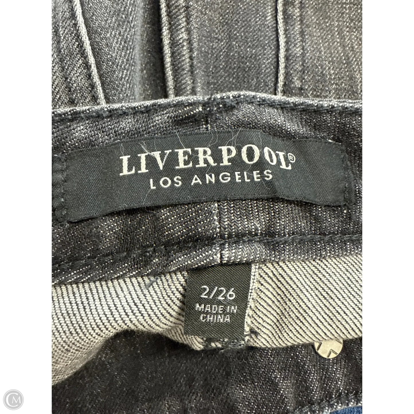 Jeans Cropped By Liverpool In Black Denim, Size: 2
