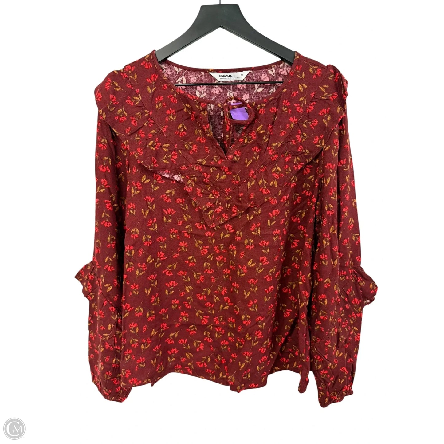 Top Long Sleeve By Sonoma In Floral Print, Size: M