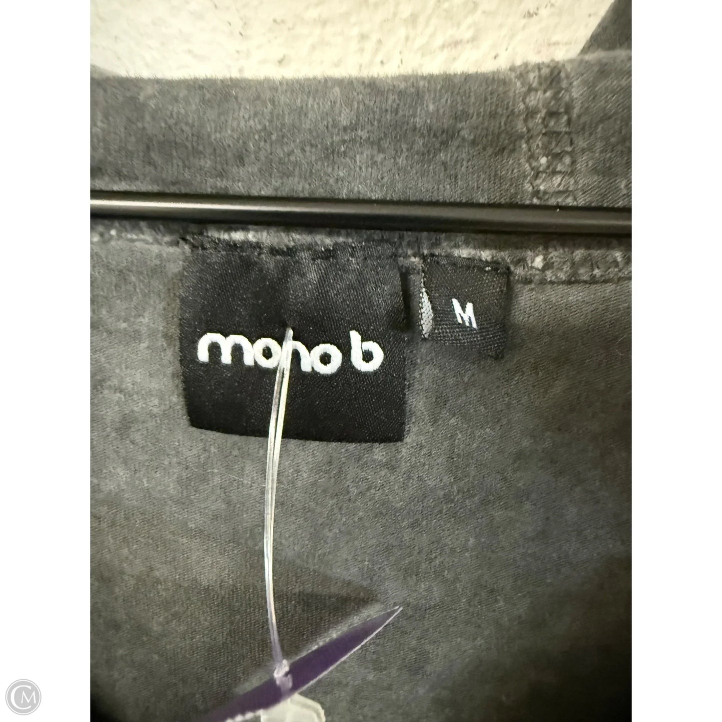 Top Long Sleeve By Mono B In Grey, Size: M