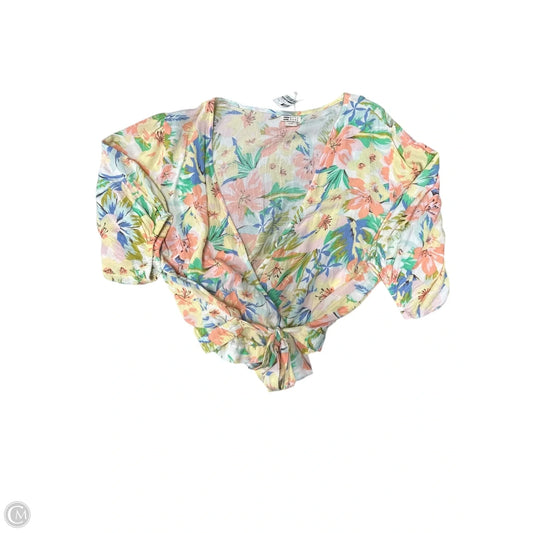 Top Short Sleeve By Billabong In Floral Print, Size: M