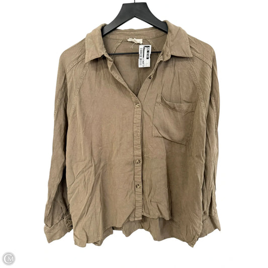 Blouse Long Sleeve By Hem & Thread In Green, Size: S