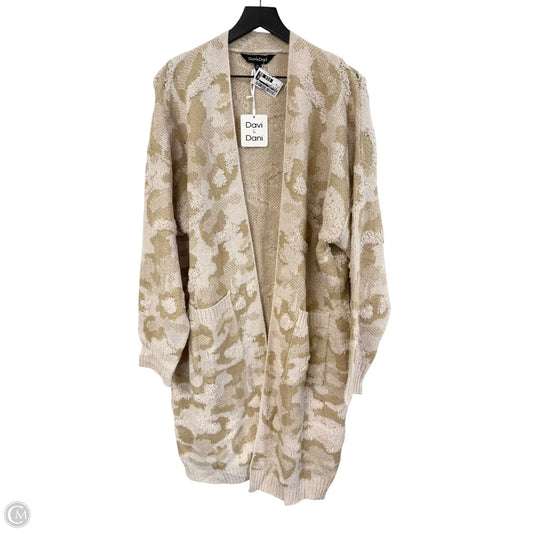 Sweater Cardigan By Davi & Dani In Cream & Tan, Size: 2x