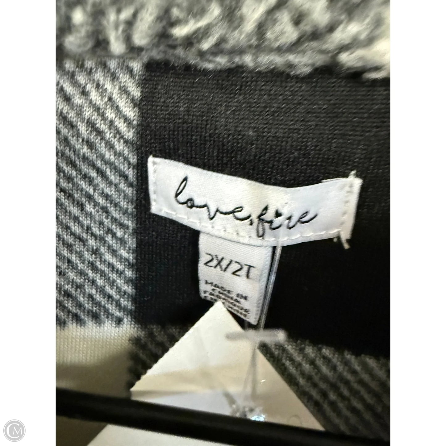 Jacket Fleece By Love Tree In Black & White, Size: 2x