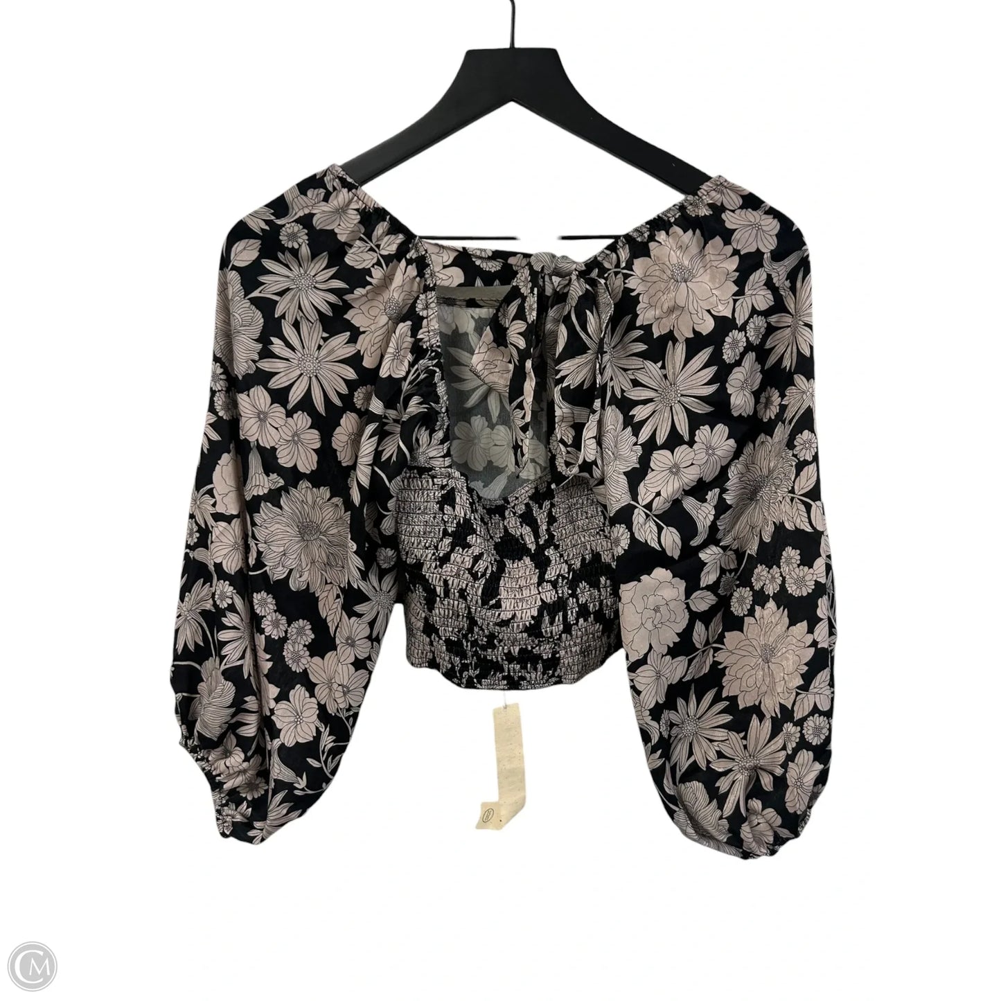 Top Long Sleeve By Cmb In Black & Tan, Size: S