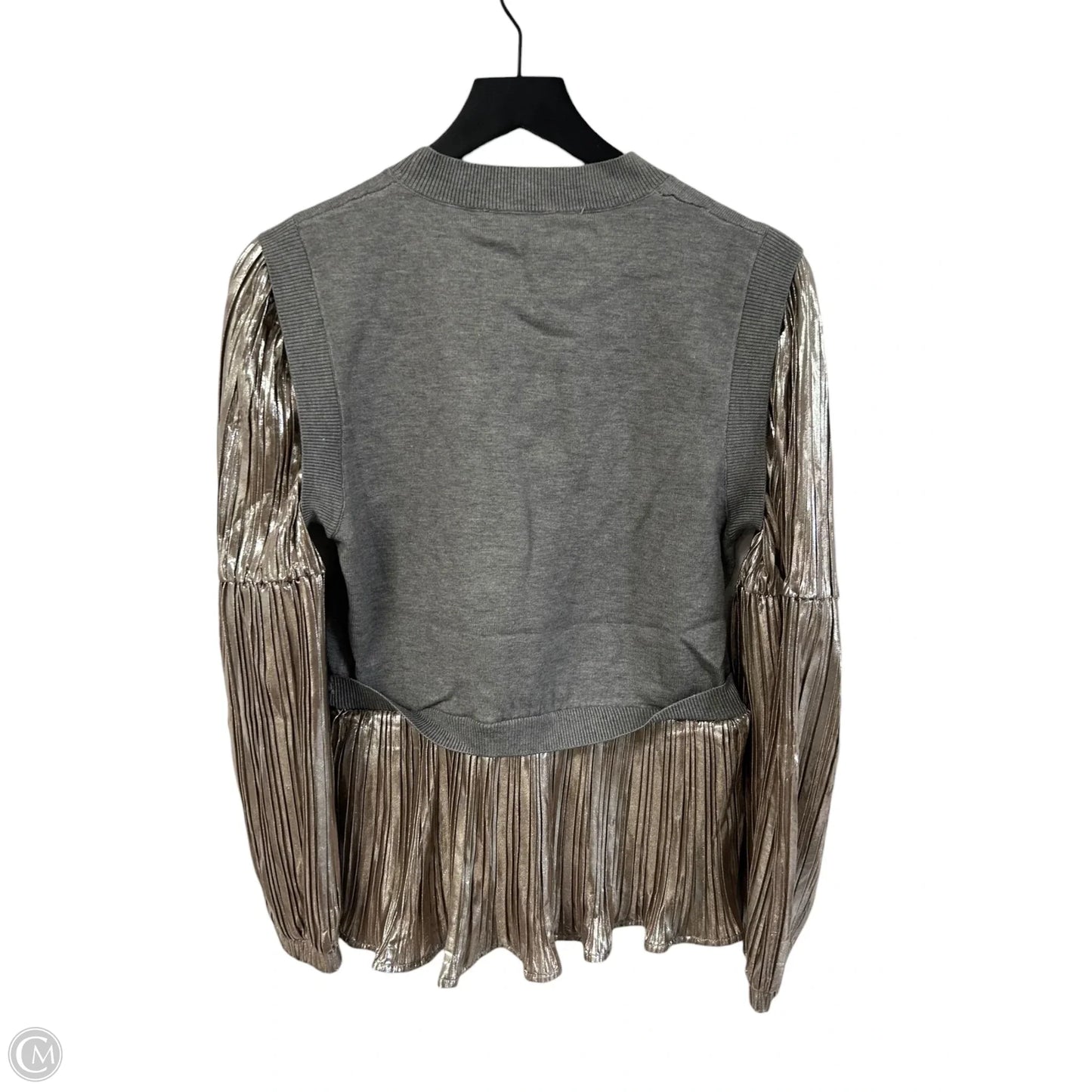 Top Long Sleeve By Thml In Gold & Grey, Size: M