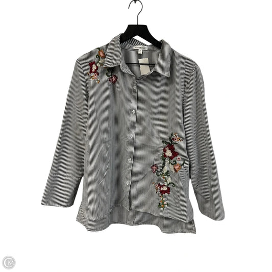 Blouse 3/4 Sleeve By Cme In Striped Pattern, Size: Xl